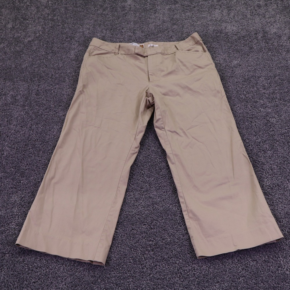 Old Navy Pants Womens 12 Tan Stretch Cropped Chino Khaki Casual